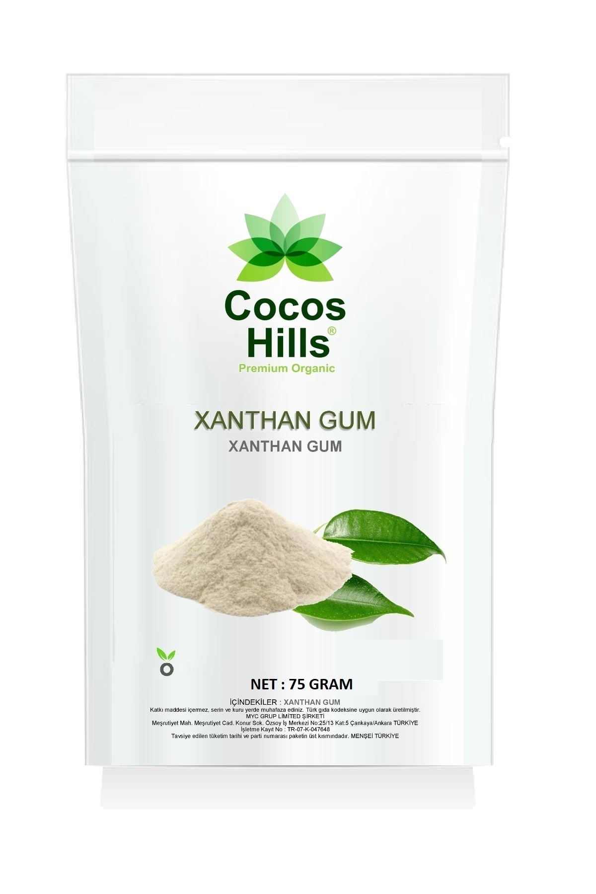 Cocos Hills Xanthan Gum Gluten Free ( Glütensiz Ksantan Gam ) 75 gram